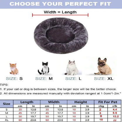 Ultra Soft and Washable Round Donut Bed