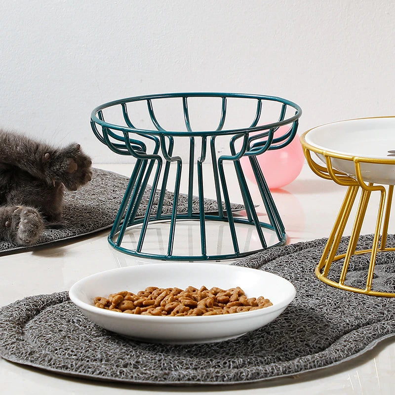 Elevated Bowl with Metal Stand