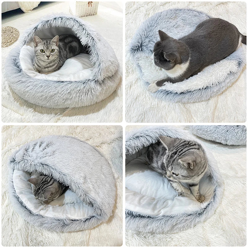 2-in-1 Plush Round Bed