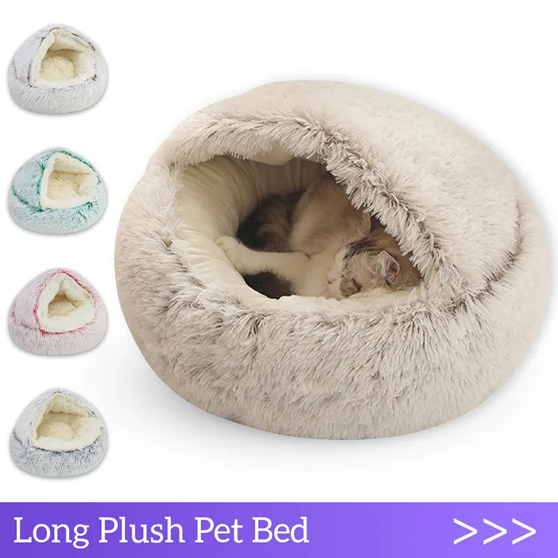 2-in-1 Plush Round Bed