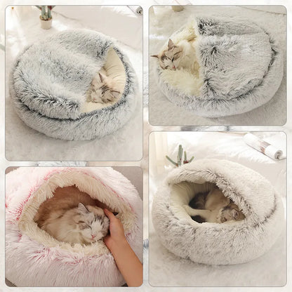 2-in-1 Plush Round Bed