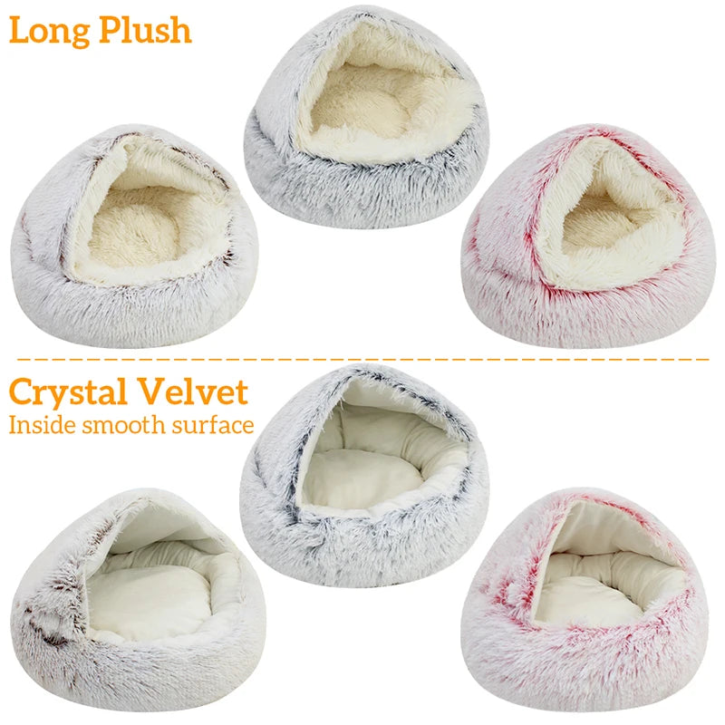 2-in-1 Plush Round Bed